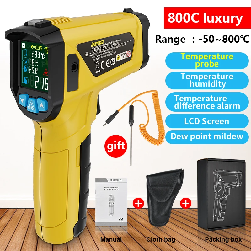 Industrial Laser Blaster - Non-Contact Handheld Digital LCD Industrial Temperature