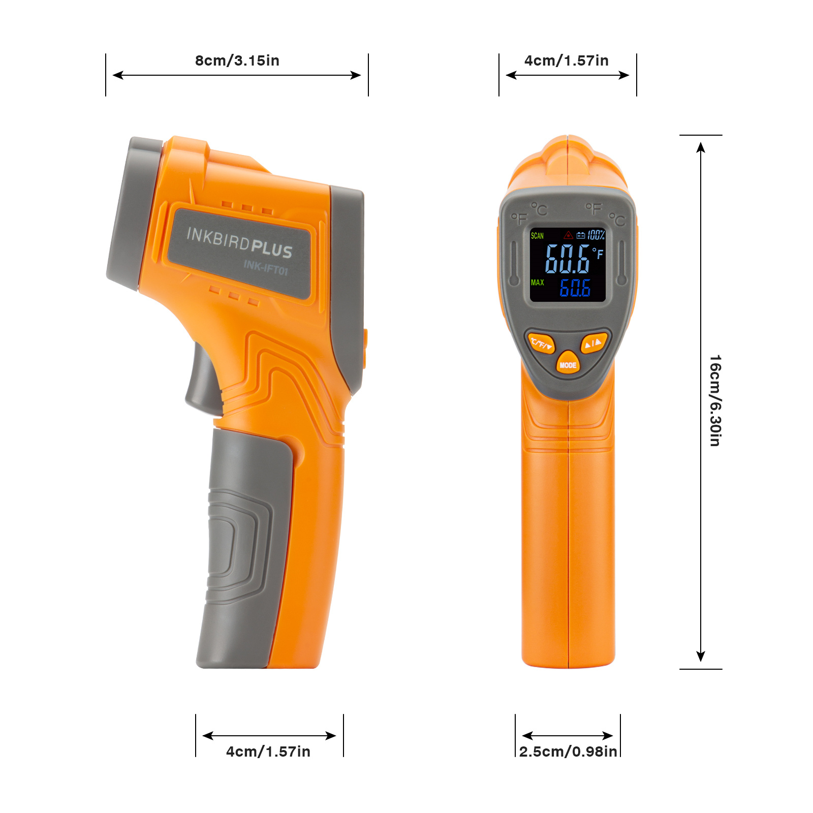 Inkbird Laser Infrared Thermom - Industrial Laser Temperature Sensor reseña y precio