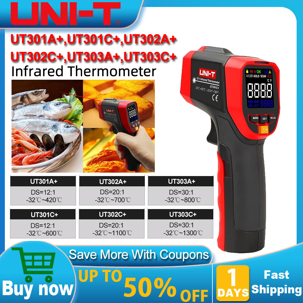UNI-T UT301A+ UT301C+ Non Cont - Industrial Laser Temperature Sensor reseña y precio