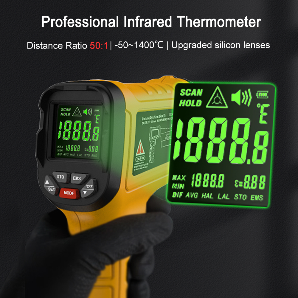 BSIDE -50~1400C Infrared Therm - Industrial Laser Temperature Sensor reseña y precio