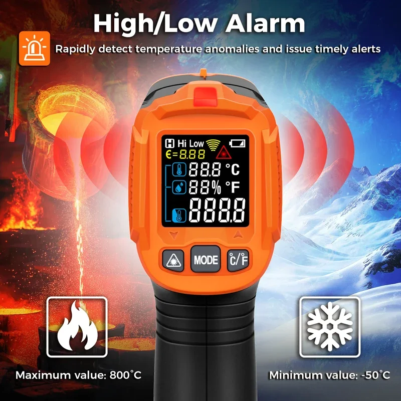 -50~380C Infrared Thermometer  - Industrial Laser Temperature Sensor reseña y precio